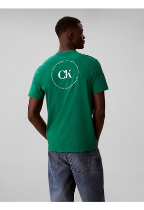 Camiseta Verde Con Gráfico De Logo Circular Calvin Klein