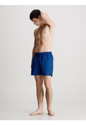 Bermuda De Baño Azul De Largo Medio Con Cordón Calvin Klein