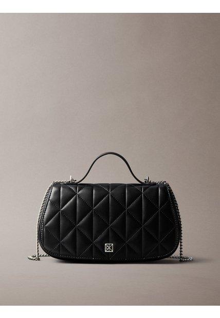 Bolso Negro De Mano Acolchado Calvin Klein