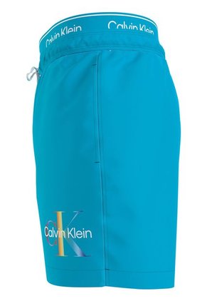 Bermuda De Baño Azul Corta Con Cinturilla Doble - Pride Calvin Klein