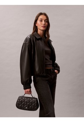 Bolso Negro De Mano Acolchado Calvin Klein