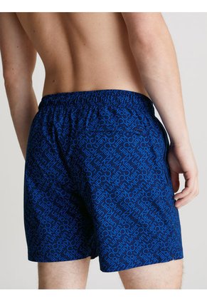 Bermuda De Baño Azul De Largo Medio Con Cordón Calvin Klein