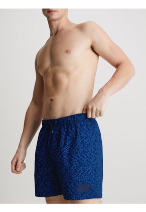 Bermuda De Baño Azul De Largo Medio Con Cordón Calvin Klein
