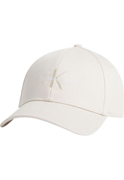 Gorra Beige Con Logotipo Bordado Calvin Klein