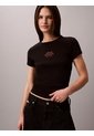 Camiseta Negra Ajustada De Canalé Calvin Klein de Calvin Klein