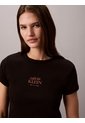 Camiseta Negra Ajustada De Canalé Calvin Klein de Calvin Klein