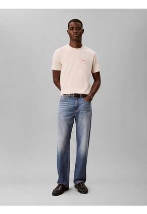 Camiseta Beige Con Gráfico De Logo Circular Calvin Klein