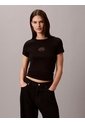 Camiseta Negra Ajustada De Canalé Calvin Klein de Calvin Klein