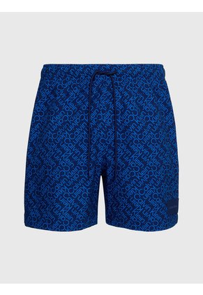 Bermuda De Baño Azul De Largo Medio Con Cordón Calvin Klein