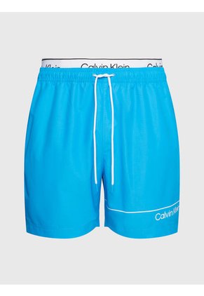 Bermuda De Baño Azul Corta Con Cinturilla Doble Calvin Klein