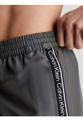 Bermuda De Baño Gris De Largo Medio Con Cordón Calvin Klein