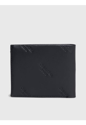Billetera Negra De Cuero Con Compartimento Para Billetes RFID Con Logo Calvin Klein