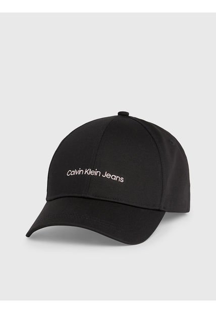 Gorra Negra Con Logo Bordado Calvin Klein