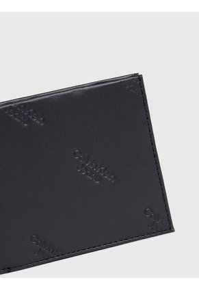 Billetera Negra De Cuero Con Compartimento Para Billetes RFID Con Logo Calvin Klein