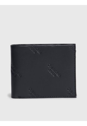 Billetera Negra De Cuero Con Compartimento Para Billetes RFID Con Logo Calvin Klein