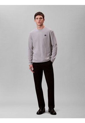 Camiseta Gris De Manga Larga Con Textura Ligera Calvin Klein