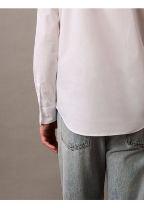 Camisa Blanca Slim Fit Elástica De Manga Larga Calvin Klein