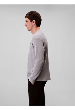 Camiseta Gris De Manga Larga Con Textura Ligera Calvin Klein