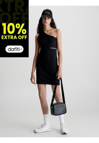 Vestido Negro De Punto Milano Con Hombro Descubierto Calvin Klein Calvin Klein