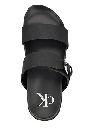 Sandalias Negro Con Monograma Calvin Klein