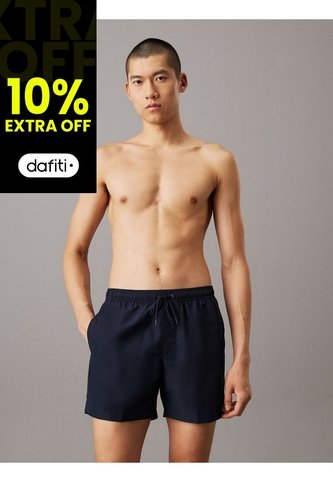 Traje Azul De Baño De Largo Medio Con Cordón - Logo Embroidery Calvin Klein Calvin Klein