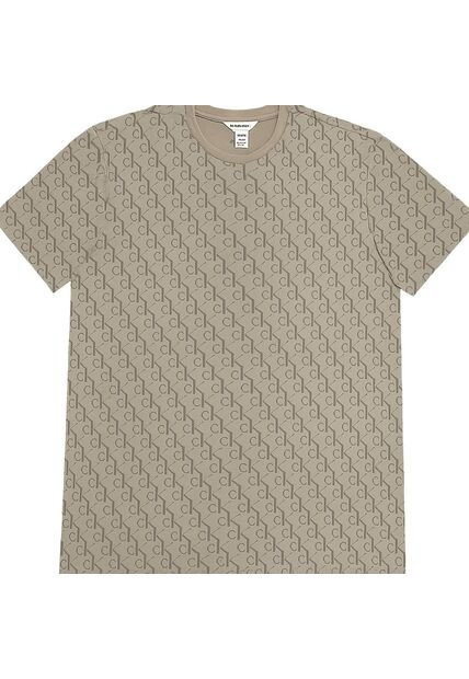 Camiseta Beige Con Estampado Calvin Klein