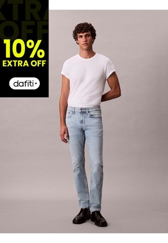 Jeans Celeste De Corte Slim Con Efecto Marmoleado Calvin Klein Calvin Klein