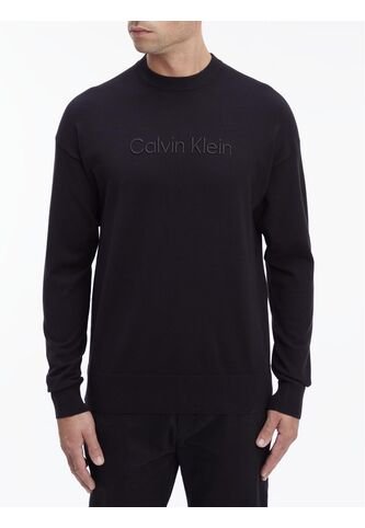 Saco Negro Tejido Con Logo Frontal En Relieve Calvin Klein Calvin Klein