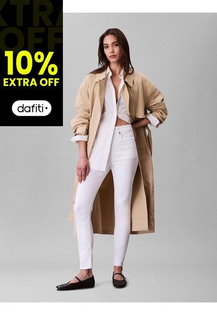 Jeans Blanco Skinny De Talle Alto Calvin Klein