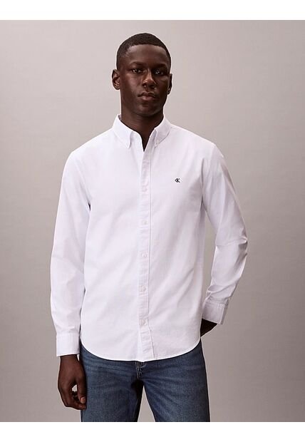 Camisa Blanca Oxford Clásica De Manga Larga Calvin Klein