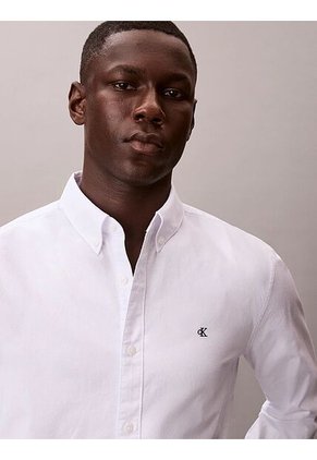 Camisa Blanca Oxford Clásica De Manga Larga Calvin Klein