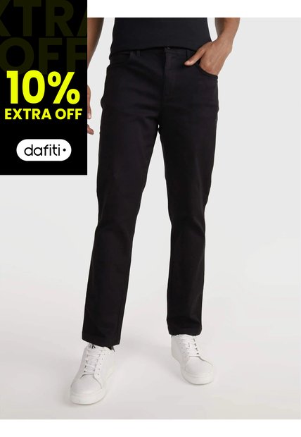 Pantalón Negro Slim Brushed Calvin Klein