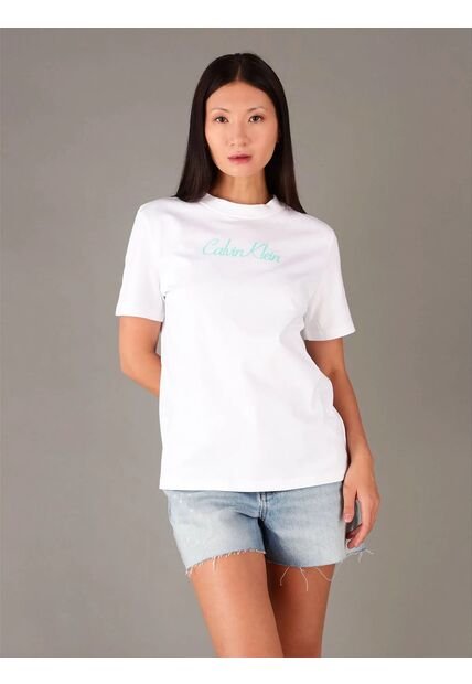 Camiseta Blanca Classic Con Logo Calvin Klein