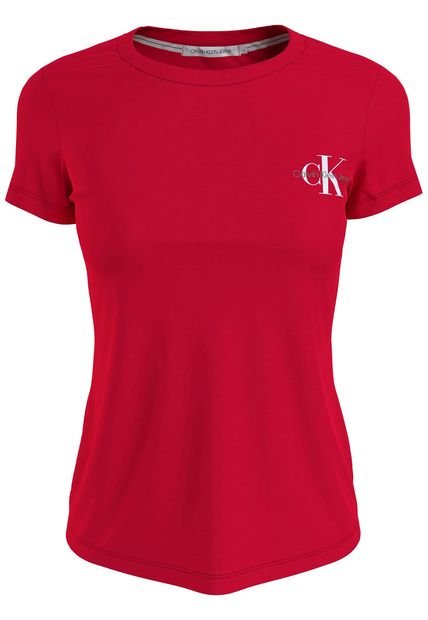 Paquete De 2 Camiseta De Corte Slim Y Diseño De Mo Rojo Calvin Klein