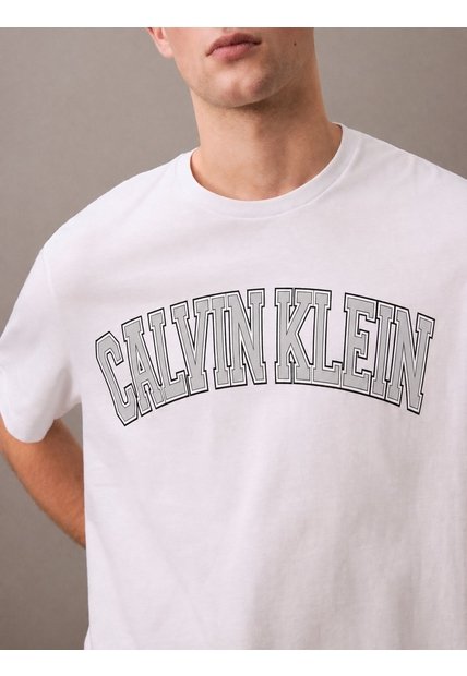 Camiseta Blanca Logo Curve Varsity Calvin Klein