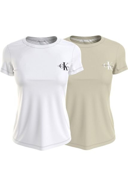 Pack De 2 Camisetas Con El Logo En Pecho Para Mujer Calvin Klein