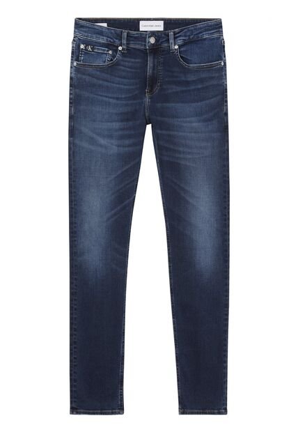 Jeans Azul De Corte Skinny Con Logo Calvin Klein
