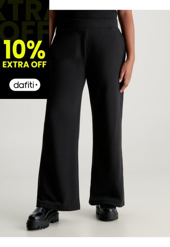 Pantalón Negro De Chándal Holgado De Felpa De Algodón Calvin Klein Calvin Klein