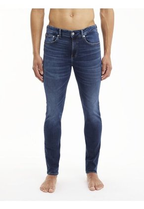 Jeans Azul De Corte Skinny Con Logo Calvin Klein