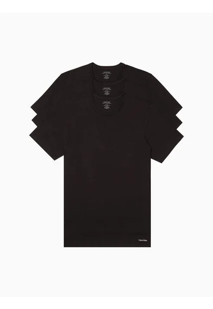 Paquete De 3 Camisetas Negras Slim Para Hombre Calvin Klein