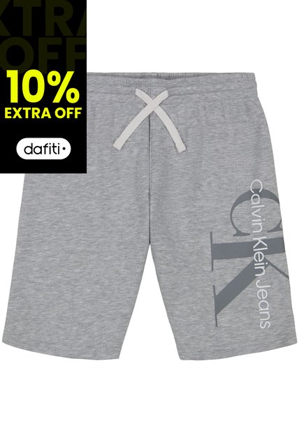 Pantaloneta Gris Con Monograma Para Niño Calvin Klein