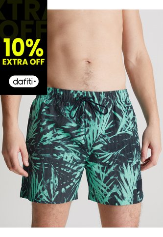 Bermuda De Baño Verde De Largo Medio Con Cordón - CK Print Calvin Klein Calvin Klein