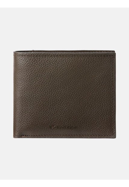 Billetera Chocolate De Cuero Con Compartimento Para Billetes Y Monedero Y RFID Calvin Klein