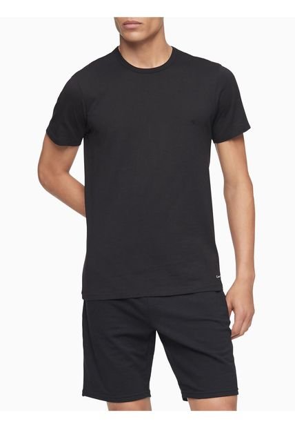 Paquete De 3 Camisetas Negras Slim Para Hombre Calvin Klein