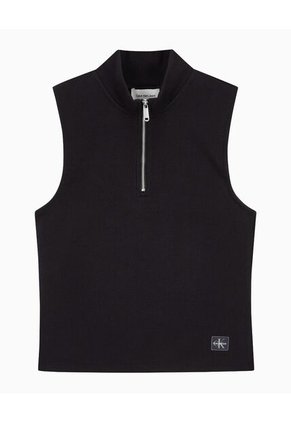 Camiseta Negra Sin Mangas Con Cremallera Calvin Klein