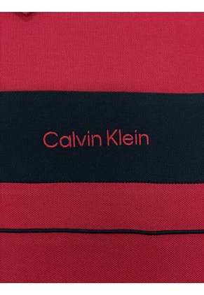 Polo Rojo Standard Con Cremallera Calvin Klein