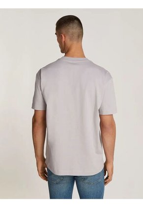 Camiseta Gris Con Logo Bordado En Caja Calvin Klein