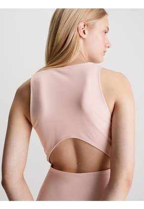 Vestido Rosado De Punto Milano Con Recortes Calvin Klein