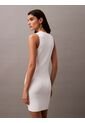 Vestido Blanco Corto Sculpted De Punto De Canalé Calvin Klein de Calvin Klein