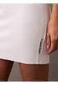 Vestido Blanco Corto Sculpted De Punto De Canalé Calvin Klein de Calvin Klein